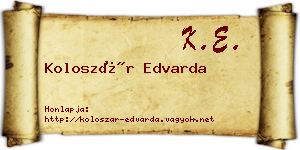 Koloszár Edvarda névjegykártya